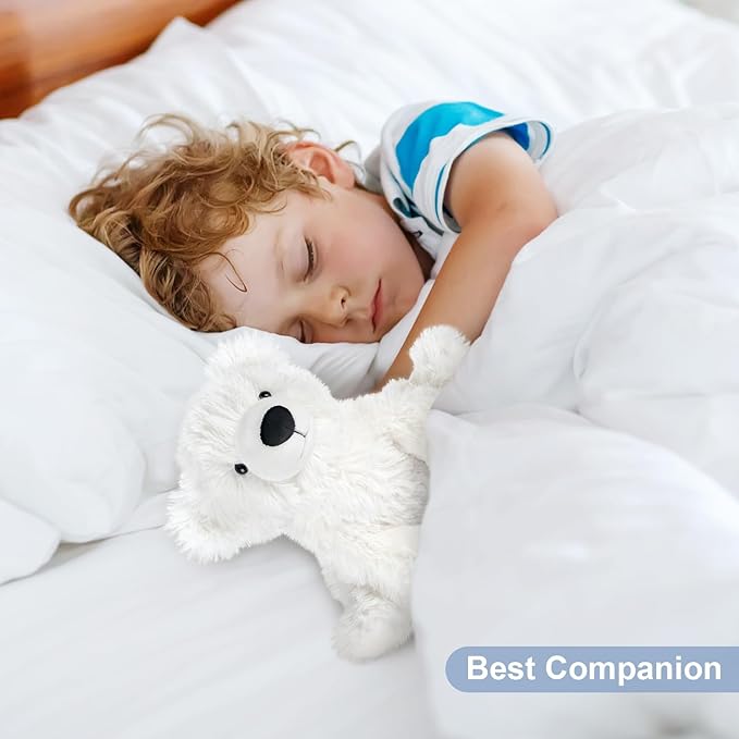 Warming Polar Bear Stuffed Animal, Microwavable Heating Pad for Soothing & Stress Relief, Stuffed Bears Plush Toys with Lavender Scent, Plushies White Bear Gifts Kids & Adults