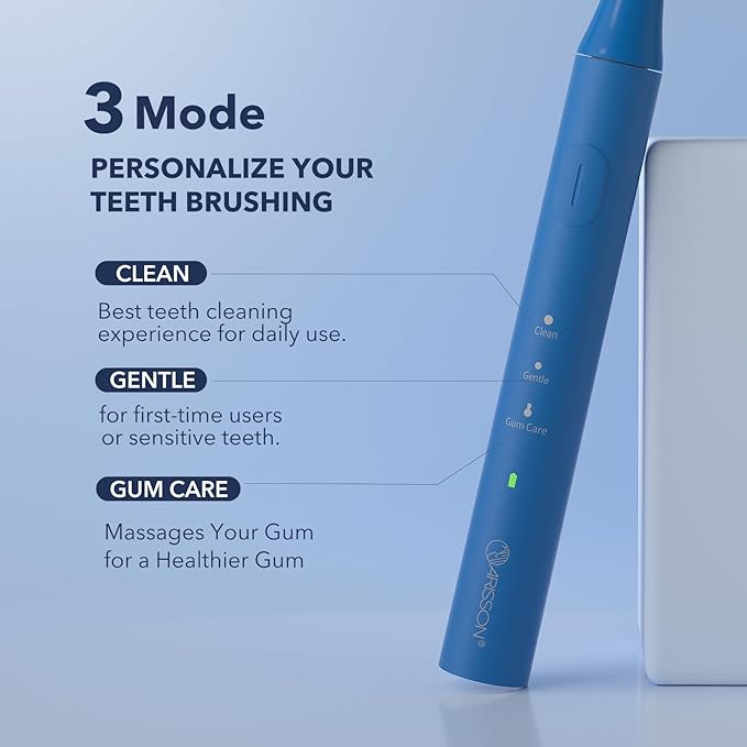 ARISSON [2024 Newer Version] Sonic Electric Toothbrush for Adults, 1.5H Charge for 90 Days, 40,000 VPM Power Toothbrush, 2 Min Timer, [Faster Charging, Stronger Cleaning, Smarter Brushing] Matte Blue