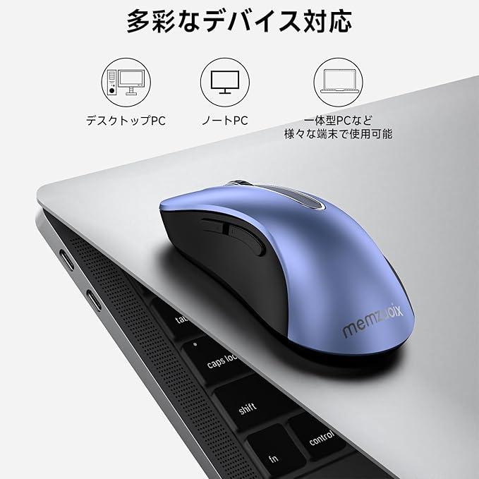 memzuoix 2.4G Wireless Mouse, 1400 DPI Mobile Optical Cordless Mouse with USB Receiver, Portable Computer Mice Wireless Mice for Laptop, PC, Desktop, MacBook, 5 Buttons (Navy Blue)