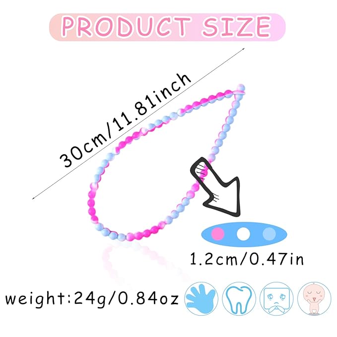 Teething Necklace for Baby,Chewing Necklace for Kids Sensory,Sensory Chew Necklaces for People with Autism, ADHD, and Fidgeting,Chew Necklaces for Sensory Kids,Teething Necklace for Mom