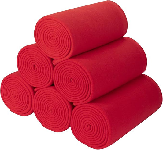 CAI TENG Fleece Throw Blankets Bulk Soft Lightweight Solid Warm Kids Blanket Cozy Christmas Fleece Blanket for Couch Bed Travel Wedding Gifts Outdoor 6 Pack Red 50 x 60 inch
