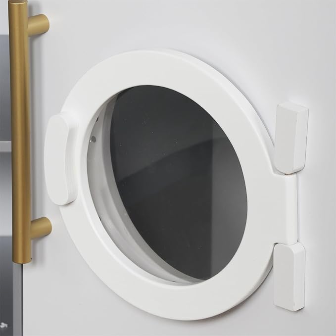 Large Wooden Corner Play Kitchen Sets with Ice Maker,Water Dispenser,Bread Maker,Washing Machine,Electronic Display,Toy Sink with Running Water,Stove with Light&Sounds, Birthday Gift for 3+Boys Girl