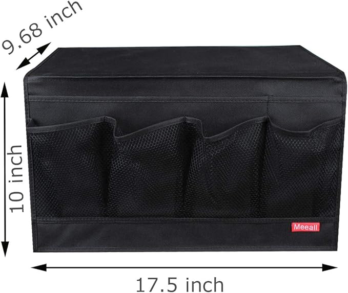 Bedside Caddy 6 Pockets Bedside Organizer Caddy Fit Tablet Magazine Phone Glasses, Under Mattress Remote Control Holder Storage Organizer, Black