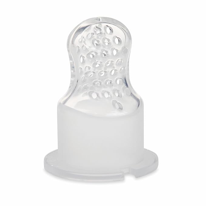 Nuby Baby’s First Food Feeder - Soft Silicone Feeding Pouch with Hygienic Cover | for First Soft Foods and Teething | 2 Pack: Aqua & Blue | Twist n' Feed | Promotes Self Feeding |10+ Months