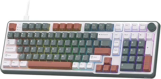 RK ROYAL KLUDGE C98 HE Mechanical Gaming Keyboard, Hall Effect Magnetic Switch, Hot Swappable 95% Wired RGB Keyboard, Rapid Trigger Adjustable Actuation, 8K Polling Rate, Pro Web Driver for Mac &Win