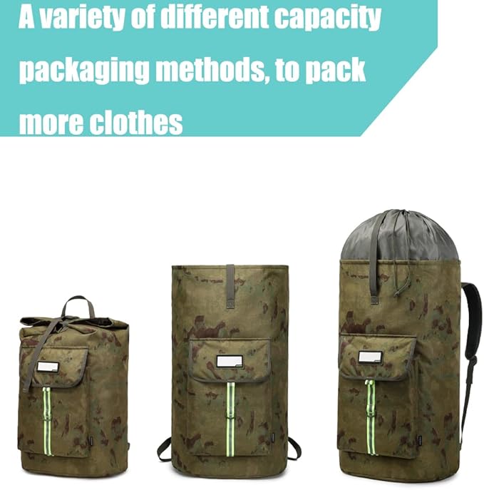 SUOVOCK laundry bag backpack,extra-large heavy duty laundry bags,laundry backpack for college students,drawstring closure (Ruins camouflage laundry bag backpack)