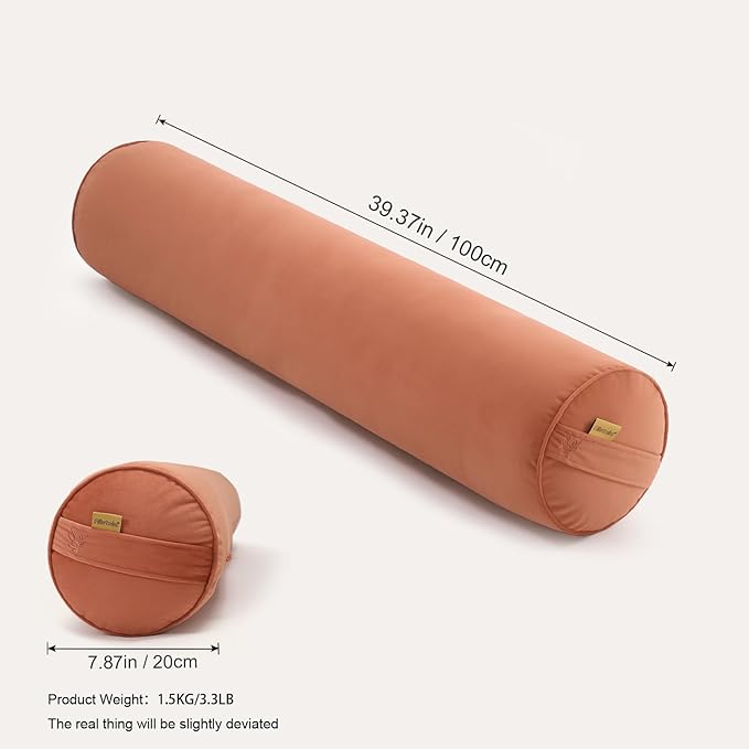 Cuddle Pillow – Body Pillow for Adults, Long Bolster Pillow for Bed, Soft & Supportive for Restful Sleep,39.37 x 7.87 Inches,Amber Orange