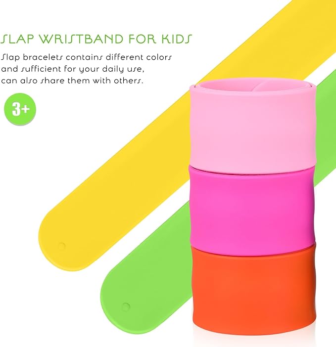 ibasenice 36pcs Rainbow Silicone Slap Bracelets, Soft and Safe Blank Silicone Slap Bracelet for Adults and Teens