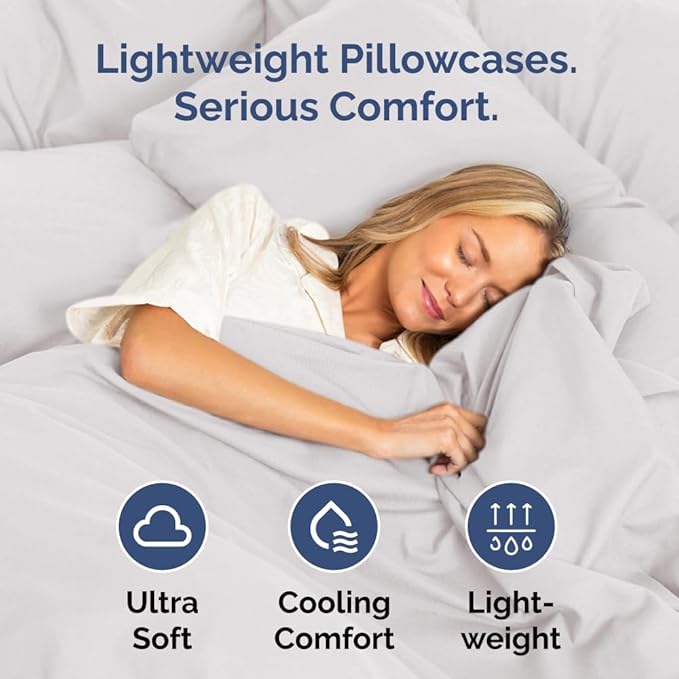 Queen Pillow Cases Set of 4 - Ultra Soft Hotel Quality Pillowcase Covers - Comfy, Cozy & Wrinkle Free - Shrinkage and Fade Resistant - Machine Washable Pillow Protectors - 4 Piece Set - French Grey