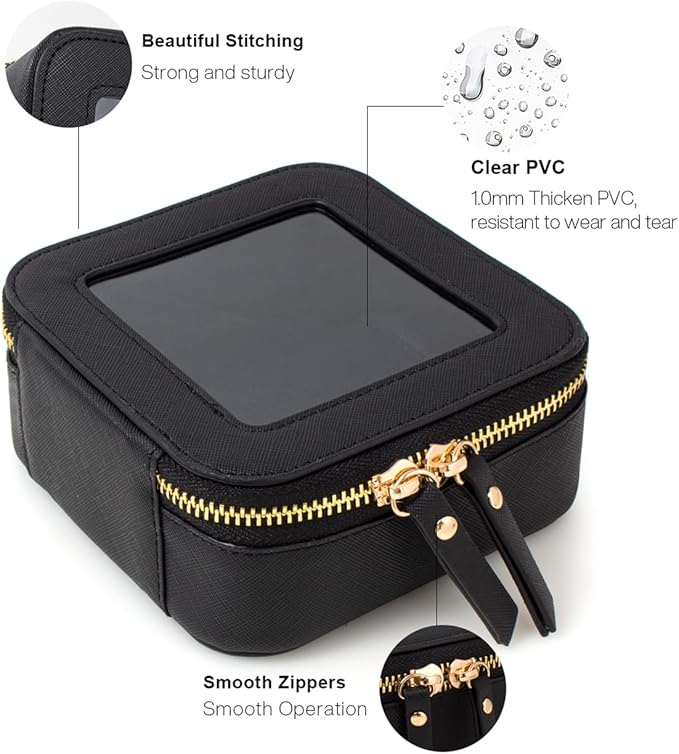 FFpaw Travel Clear Makeup Bag Set, TSA Approved Cosmetic Bag Case with Zipper Portable Makeup Pouch Toiletry Bag Women Traveling Cosmetic Organizer Storage Bag Car Organizer Car Essentials for Women