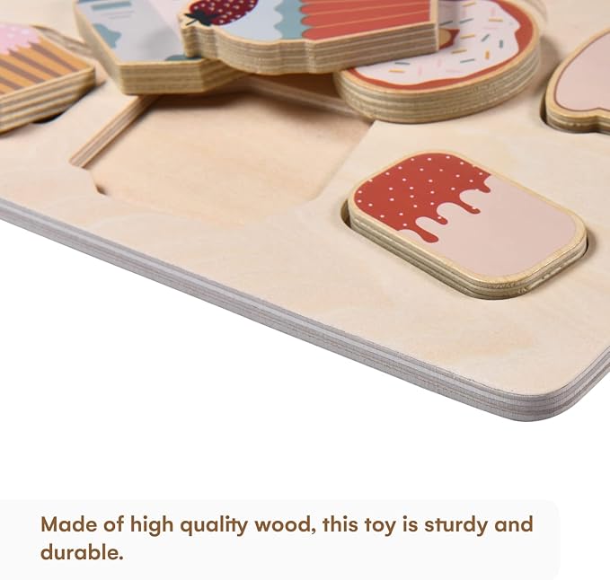 CHILDLIKE BEHAVIOR Wooden Puzzle - Toddler & Kids Wood Toy Puzzle - Educational Wooden Puzzle Set - Montessori Peg Board Toys Tool - Learning Non- Platic Puzzles Board for Toddlers Ages 1-3