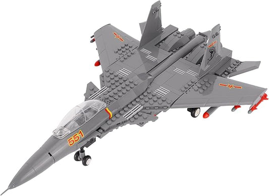 Oichy Fighter Building Sets Flying Shark Carrier-Based Air Force Building Block Set (285 Pieces), Aircraft Jet Building Toys Gifts for 6+ Kids and Adults, Large