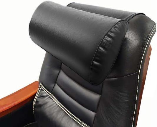 YOUFI Leather Recliner Headrest Pillow with Self-Stabilizing Weighted Base, Adjustable Filling for Head & Neck Support, Soft Neck Pillow for Recliner, Couch, Sofa, Chairs (Black)