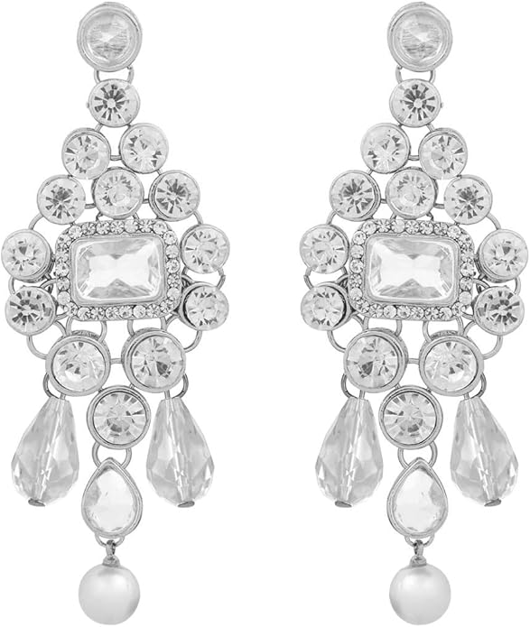 Aheli Kundan and Simulated Colored Stones Indian Ethnic Maang Tikka Necklace and Earrings Set Bollywood Festive Statement Jewelry Gift for Women