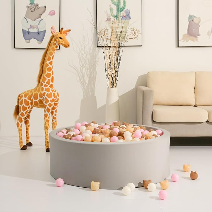 GOGOSO Bear Ball Pit Balls Shapes BPA Free Plastic Play Balls Crush Proof Kids Toddlers Baby Pastel Pelotas Toy Shaped Giant Friendship Bracelet