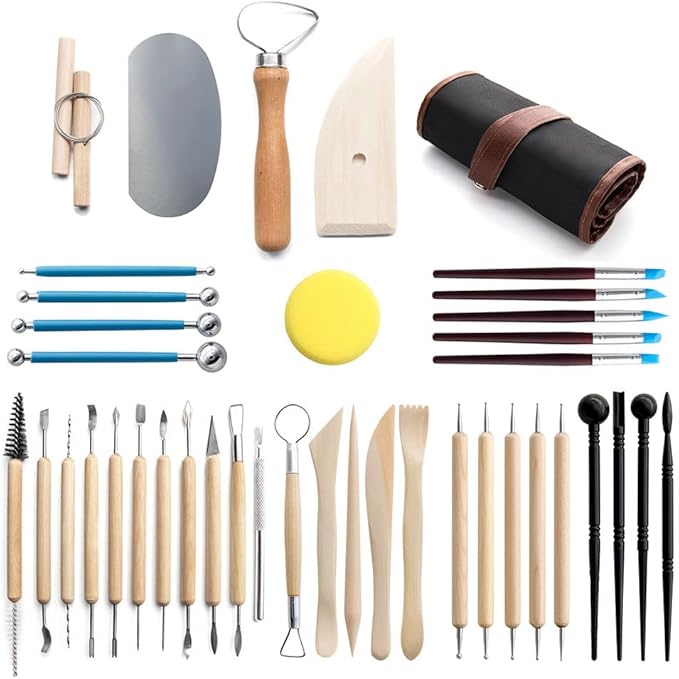 Clay Tools 40PCS Pottery Tools Clay Sculpting Tools Polymer Clay Tools Kit Ceramic Tools for DIY Handcraft Modeling Clay Carving Tools Set