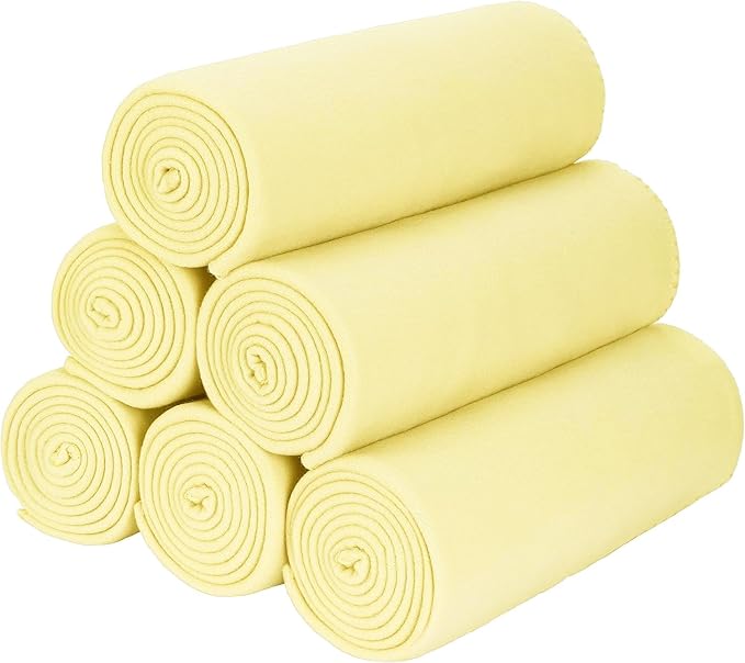 Special SG Glory Fleece Throw Blankets Bulk Fleece Blankets Solid Wholesale Lightweight Warm Soft for Pet Bed Sofa Couch Office Wedding Gifts Travel Seasons Lemon 50x60 Inches Pack of 6