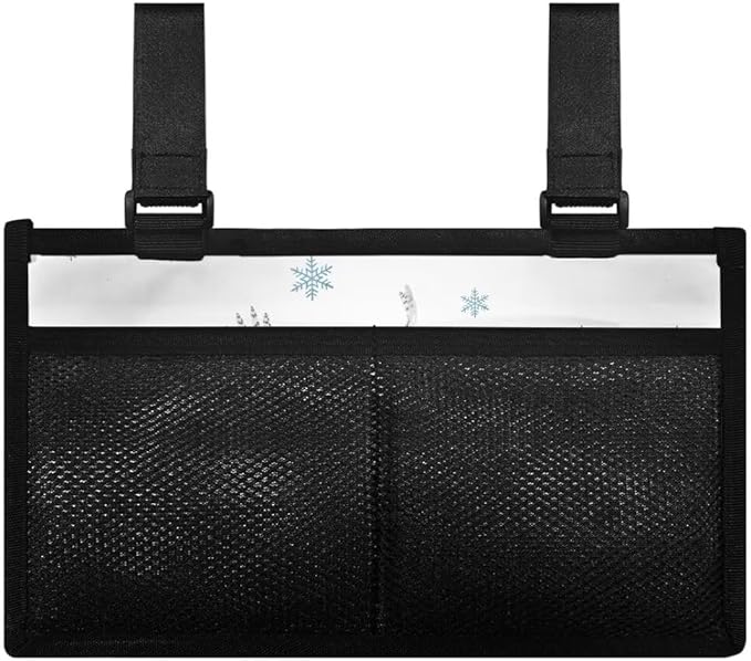 ZOUTAIRONG Crucifix Wheelchair Side Storage Bag Cool Horses Armrest Pouch with Cup Holder Wheelchair Accessories Organizer Bags for Walkers Rollator, Ideal Gift for Seniors