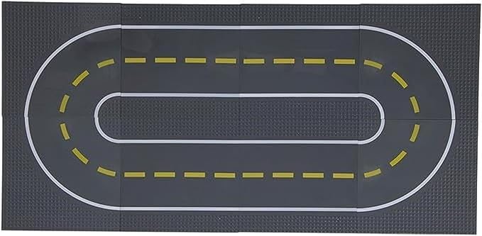 Strictly Briks Compatible with Lego Building Blocks Road Plates 10" x 10", 8 Pack Kids Brick Baseplates for City Road, Street, Race Track, Towns, Classic Size (4 Straight & 4 Curved)