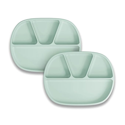 NUK Silicone Baby Suction Plates, Durable Suction Feature Helps Reduce Spills, Microwave & Dishwasher Safe, BPA-Free, Pack of 2