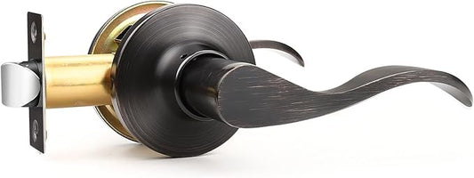 GOBEKOR 1 Pack Door Handles Oil Rubbed Bronze Passage Door Knobs for Hallway Closet Door Lever Keyless Interior Door Handles