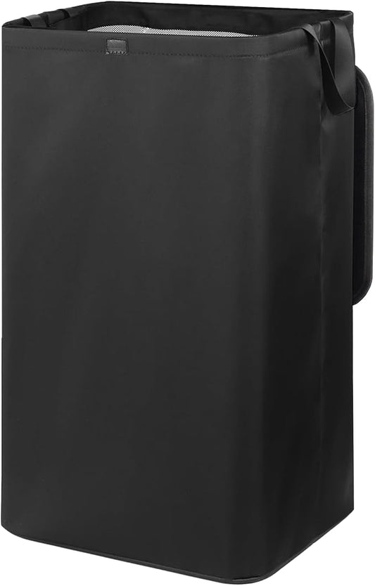 80L Large Laundry Hamper with Lid, Foldable Laundry Bag for Washing Machine with Removable Inner Bag, Dirty Hampers for Bedroom, Bathroom,Laundry Room, College (Black)