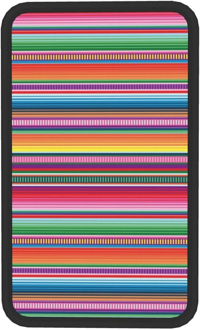 DORKEIXIA Mexican Blanket Serape Stripe Pattern Colorful Auto Center Console Armrest Pad Universal Car Center Console Cover Seat Box Cover for Sedan, Van, SUV, Truck Car Accessorie