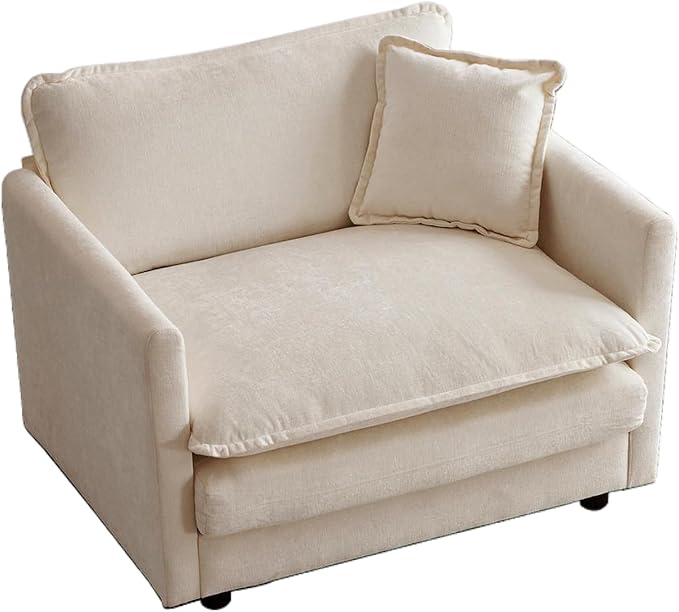 Chenille Oversized Accent Chair - 41.4”W Big Comfy Modular Cloud Chair, Cozy Armchair for Living Room, Bedroom, Kids Room, Family Room, Reading Nook, Warm Beige
