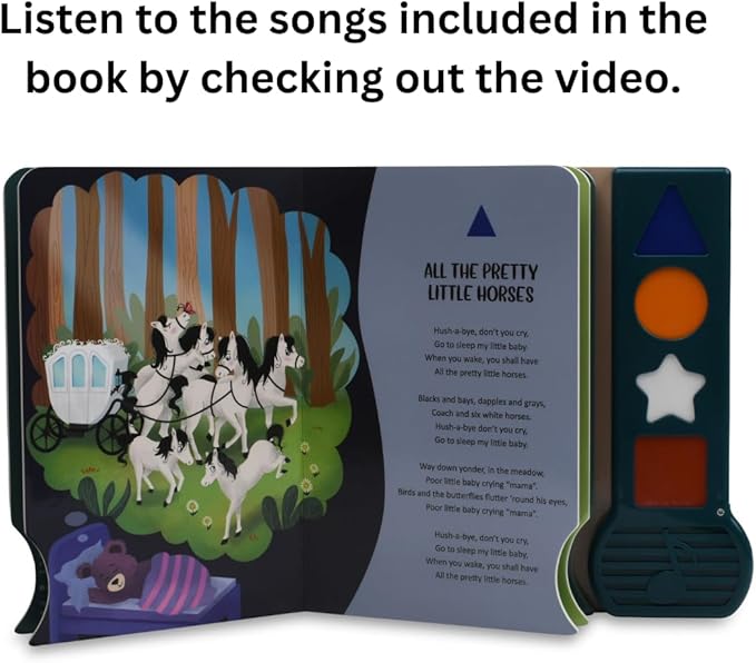 Interactive Sound Book for Toddlers with Nursery Rhyme Songs, Musical Toy, Hush Little Baby, You are My Sunshine, Check Out The Video to Hear The Singer's Voice