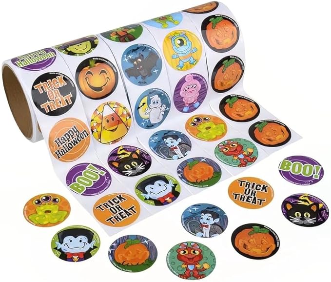 500 PC Halloween ROLL Sticker ASST