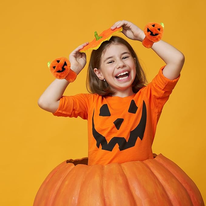 Halloween Plush Slap Bracelets, 8" Bracelets, Party Favor (12-Pack)