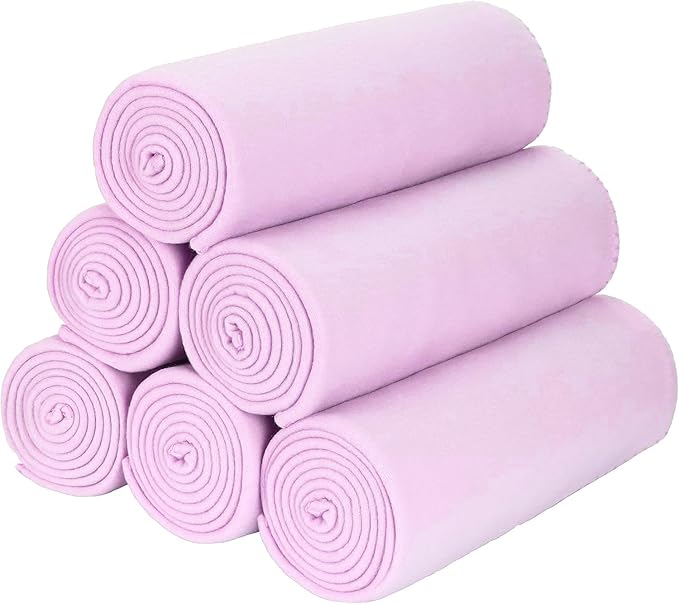 Special SG Glory Fleece Throw Blankets Bulk Fleece Blankets Solid Wholesale Lightweight Warm Soft for Pet Bed Sofa Couch Office Wedding Gifts Travel Seasons Lilac 50x60 Inches Pack of 6