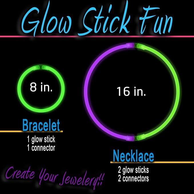 240 Glow Sticks Party Pack – Camping Glow Activities For Families – Neon Light Sticks Decoration For Party Favors Kids And Adults, Balls, Flowers And Much More