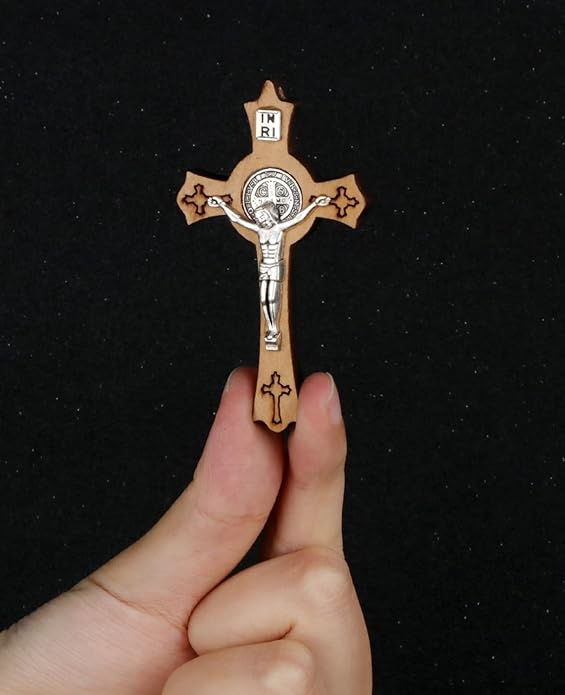 COTTVOTT Wooden Christian Jesus Cross/Orthodox Crucifix Charms Pendants for Rosary Necklace, DIY Jewelry Making Accessories Parts