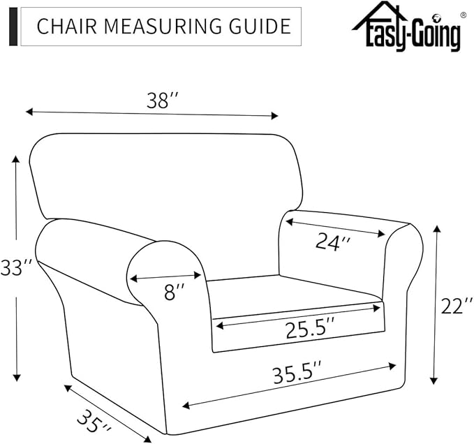 Easy-Going Sofa Slipcover Chair Cover Waterproof Couch Cover Washable Sofa Cover Non-Slip Fabric Furniture Protector with Pocket for Pets Covers Pets Kids Children Dog Cat (Chair, Chocolate)