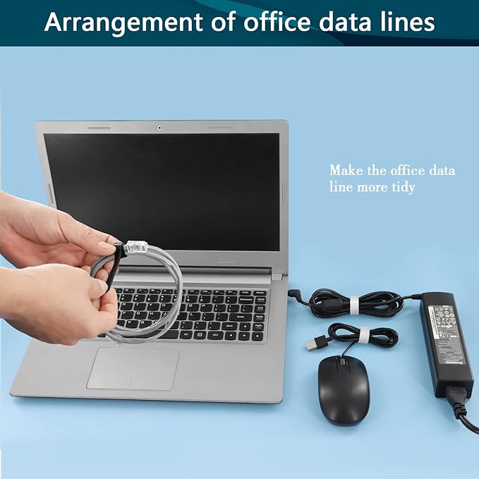 50PCS Reusable Cable Ties,Adjustable Cable Management,Cord Organizer,Cable Organizer,Multi-Purpose Wire Ties (25 Pcs Black and 25 Pcs White Cable Ties)