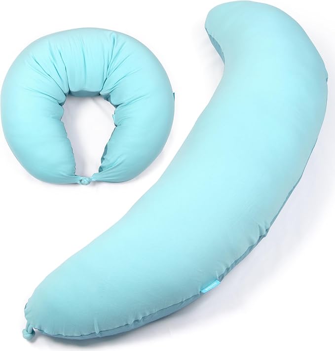 BYRIVER 43" Mint Green Blue Cooling Body Pillow for Adults Women Men, Side Sleeping Pregnancy Leg Support Pillow (XL)