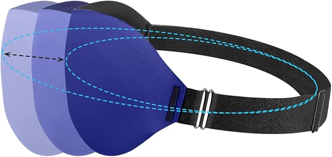 DTS Sleep Mask for Men Women Side Sleepers Eye Mask Zero Eye Lash Pressure 3D Complete Light Blocking Night Blindfold with Adjustable Strap Soft Shade Cover Sleeping Mask for Travel Nap Work Home Blue