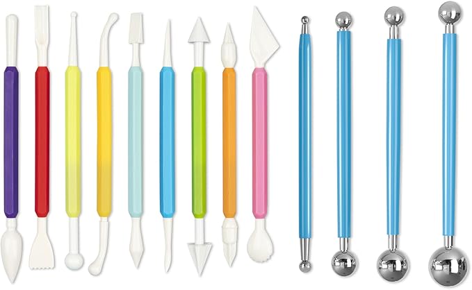 Clay Tools Kit, 13 PCS Polymer Clay Tools, Essential Ceramic Clay Sculpting Tools, Air Dry Clay Tools for Pottery, Clay Modeling, Carving and Sculpting, Suitable for Kids, Adults and DIY Enthusiasts