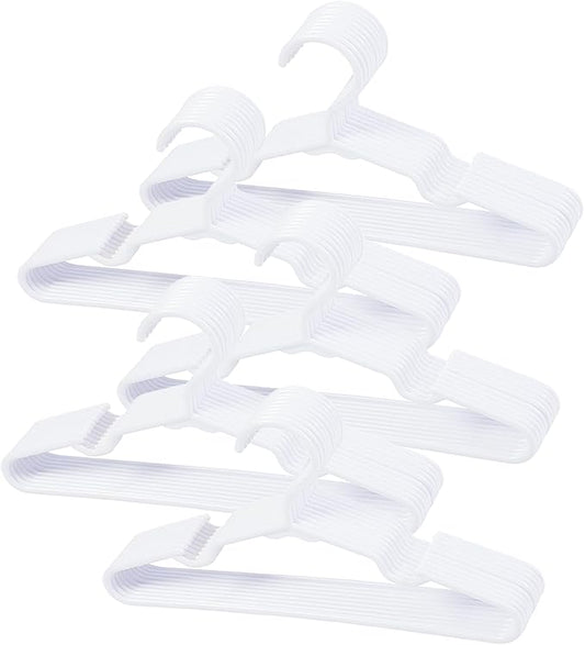 50 pcs White Baby Nursery Closet Hangers,Non-Slip Laundry Infant Pant Hanger for Newborn Clothes,Ultra-Thin Child Coat Hanger for Girl Boy Toddler Kid
