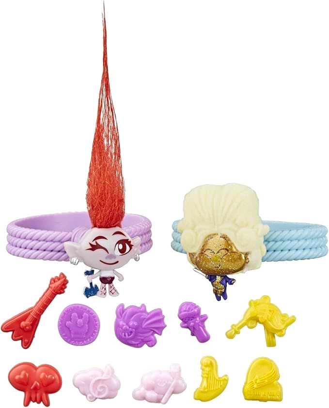 Hasbro Trolls DreamWorks Tiny Dancers Friend Pack with 2 Tiny Dancers Figures,2 Bracelets,and 10 Charms,Toy Inspired by The Movie World Tour
