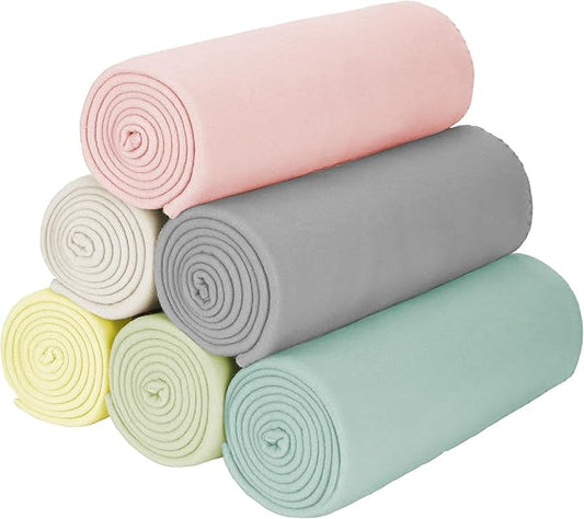 Special SG Glory Fleece Throw Blankets Bulk Fleece Blankets Solid Wholesale Lightweight Warm Soft for Pet Bed Sofa Couch Office Wedding Gifts Travel Seasons Assorted #11 50x60 Inches Pack of 6