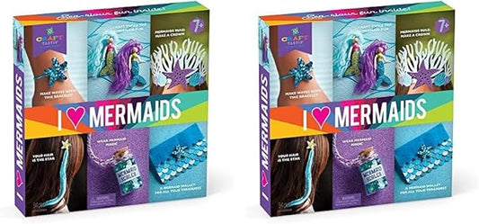 Craft-tastic – I Love Mermaids Kit – Craft Kit Includes 6 Mermaid-Themed Projects (Pack of 2)