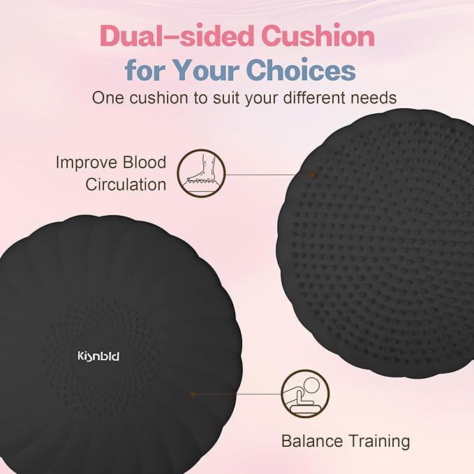 Wobble Cushion, Extra Thick Wiggle Seat for Sensory Kids, Non-slip Balance Disc with Inflation Pump for Adults Core Strength, Posture Improvement & Physical Therapy (13.5in/34cm)