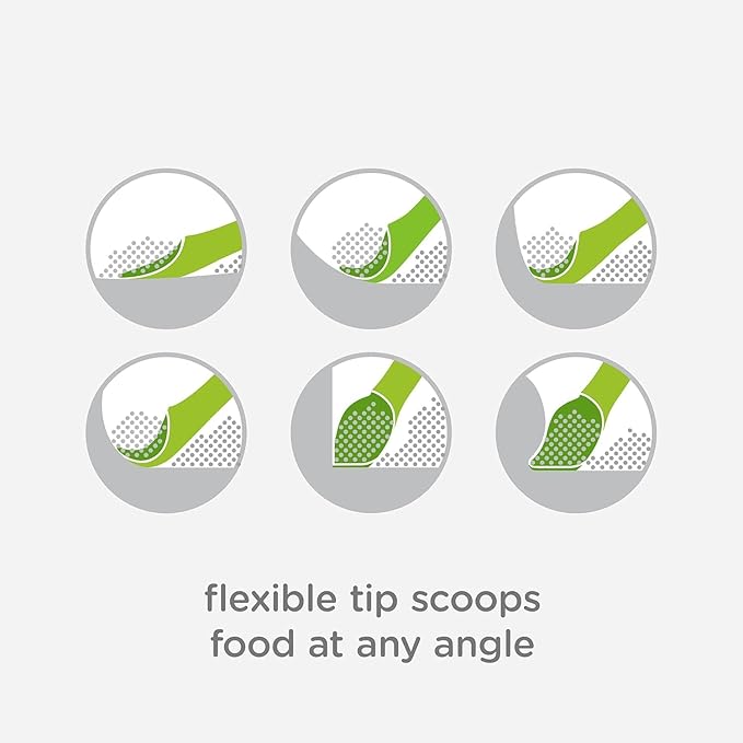 Olababy 100% Silicone Soft-Tip Training Spoon for Baby Led Weaning 2pack (Kiwi/Lemon)