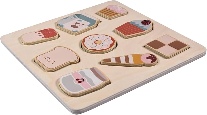 CHILDLIKE BEHAVIOR Wooden Puzzle - Toddler & Kids Wood Toy Puzzle - Educational Wooden Puzzle Set - Montessori Peg Board Toys Tool - Learning Non- Platic Puzzles Board for Toddlers Ages 1-3