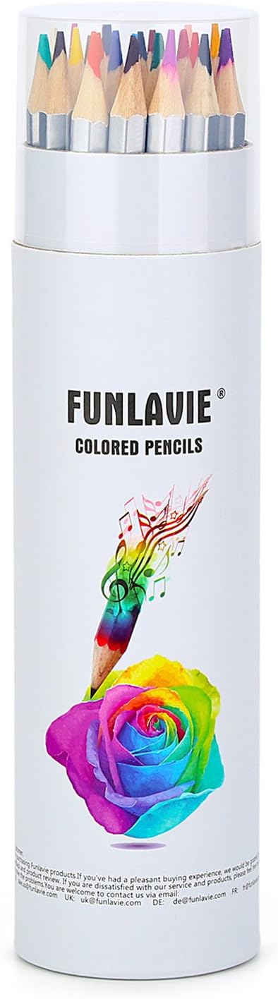 24 Colored Pencils for Adult Coloring Books, Premium Soft Core Coloring Pencil Set with Sharpener for Artists, Drawing and Sketching Pencils, Professional Art Supplies Set for Adults