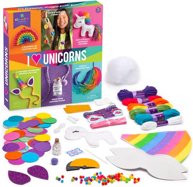 Craft-tastic — DIY Arts & Craft — I Love Unicorns Kit — 6 Amazing Unicorn-Inspired Projects! — For Ages 7+
