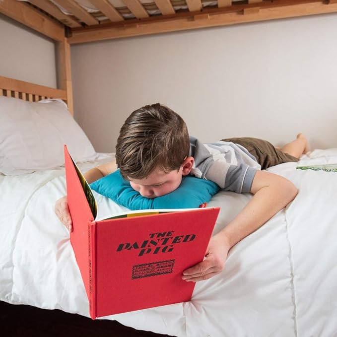 Pipsqueak Small | Tiny | Mini Pillow with Name Tag - 11in x 7in x 2.5in - Machine Washable - White Pillow with Olive Case