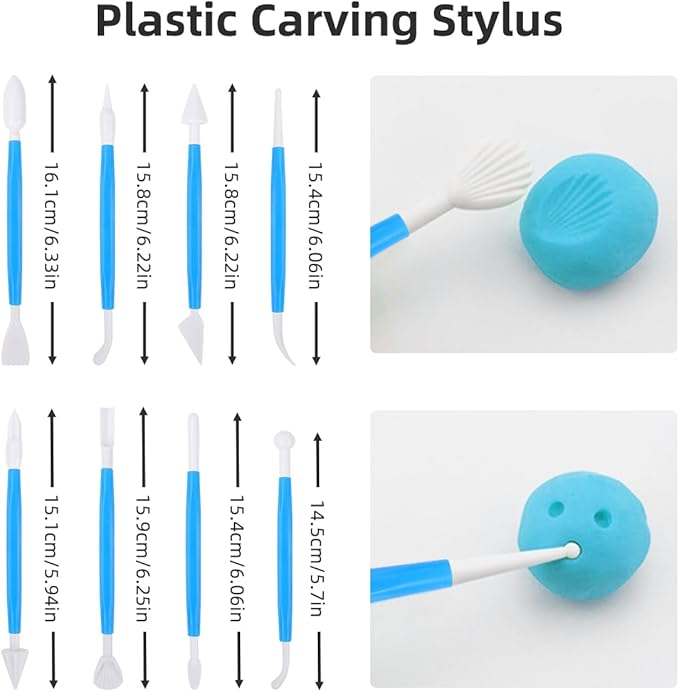 AULEEP Clay Sculpting Tools Kit, 31PCS Air Dry Clay Tool, Polymer Clay Tools, Clay Pottery Carving Tool Set for Miniatures, Figures, Classroom, Pottery Craft, Dotting, Molding, Modeling, Shaping